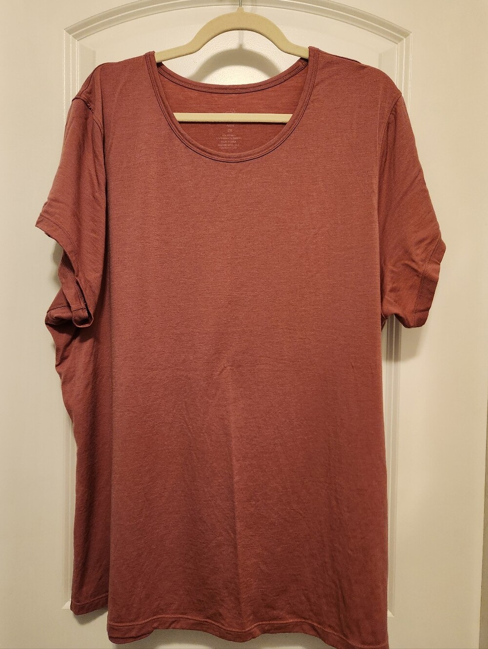 Woolx Merino Addie Crew Neck Tee, Mauve, 2XL
